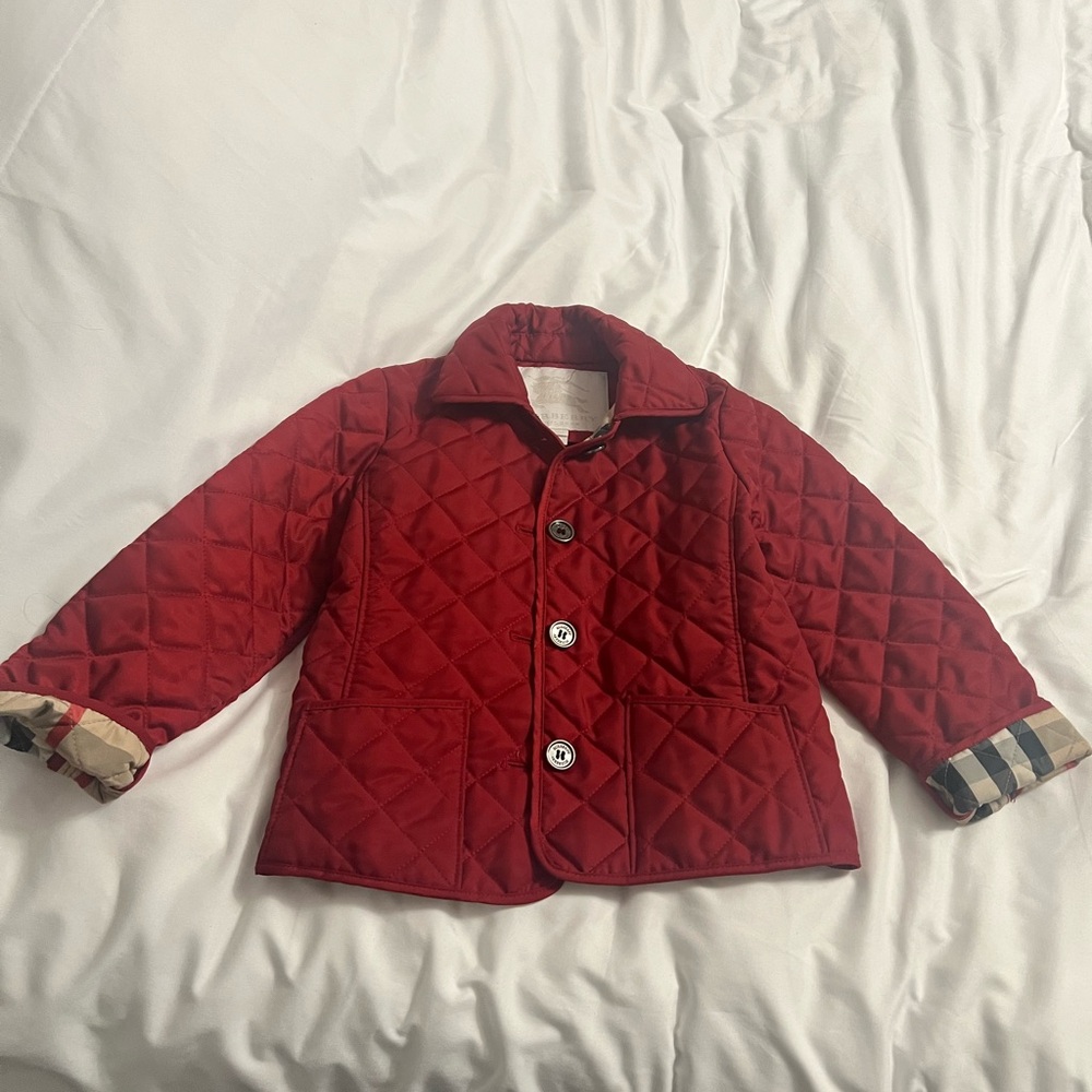 Burberry Red Quilted Kids Puffer Jacket